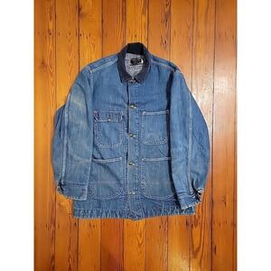 Sears Work N Leisure Denim Chores Jacket Mens L Distressed  Vintage Insulated